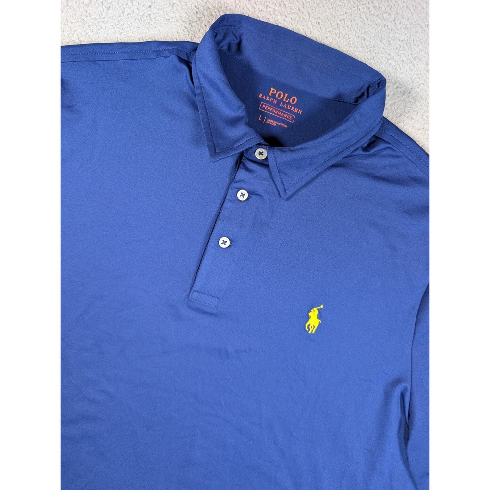 Polo Ralph Lauren Performance Mens Blue Short Sleeve Golf Polo Shirt Large